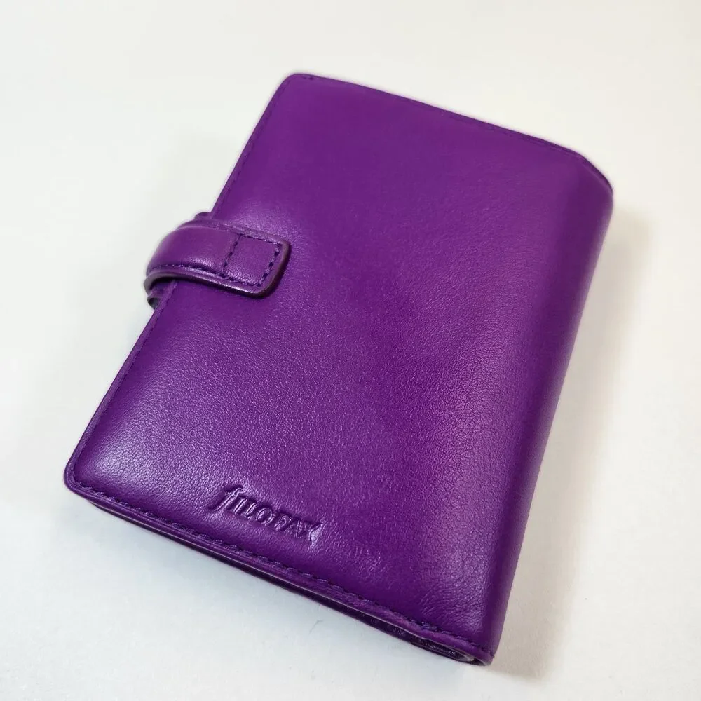 Filofax Mini Bloomsbury Organizer Deluxe Leather Purple Address Book Planner